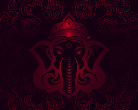 A Detailed Symmetrical Design of the Elephant Godのイラスト素材