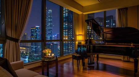 Luxurious City View Apartment with Grand Pianoの素材