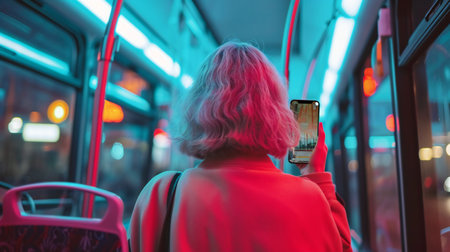 Vibrant City Transit with a Touch of Pinkの素材