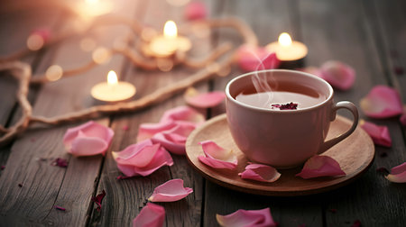Candlelit Evening with Aromatic Rose Teaの素材