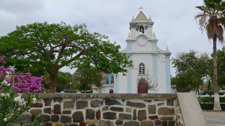 Colonial church, Tarrafal, Santiago Island, Cape Verdeの写真素材