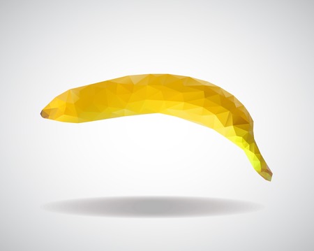 low poly banana, yellow bananas from trianglesのイラスト素材