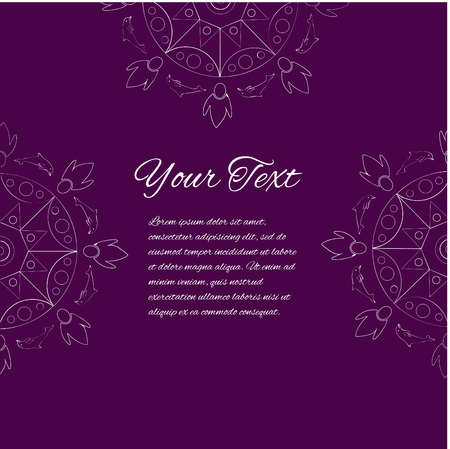 mandala card, an invitation to a holiday in the Indian styleのイラスト素材