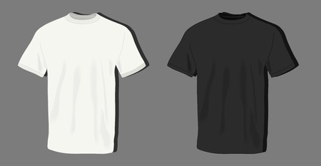 set male t shirts, realistically painted T shirt on young manのイラスト素材