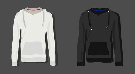 realistically painted hoody, beautiful hoody in flat styleのイラスト素材