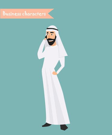 arab man business character at office work. people character.のイラスト素材