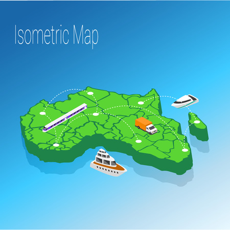 Map Africa isometric concept. 3d flat illustration of Map Africa.のイラスト素材