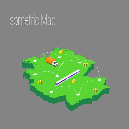 Map Germany isometric concept. 3d flat illustration of Map Germany.のイラスト素材