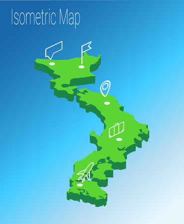 Map Japan isometric concept. 3d flat illustration of Map Japan.のイラスト素材