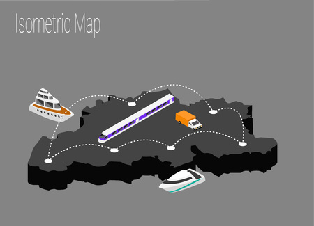 Map of Belgium isometric concept.のイラスト素材