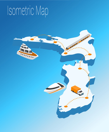 Map new Zealand isometric concept. 3d flat illustration of Map new Zealand.のイラスト素材