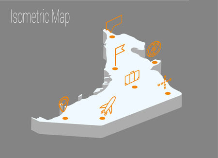 Map United Arab Emirates isometric concept. 3d flat illustration of Map UAE.のイラスト素材