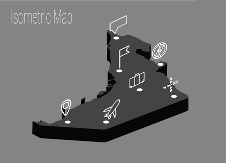 Map United Arab Emirates isometric concept. 3d flat illustration of Map UAE.のイラスト素材