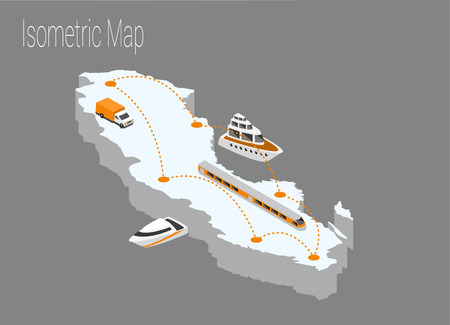 Map Sweden isometric concept. 3d flat illustration of Map Sweden.のイラスト素材