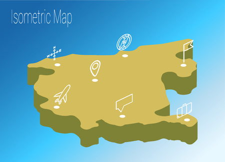 Map Montenegro isometric concept. 3d flat illustration of Map Montenegro.のイラスト素材