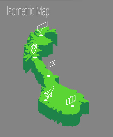 Map Norway isometric concept. 3d flat illustration of Map Europe.のイラスト素材