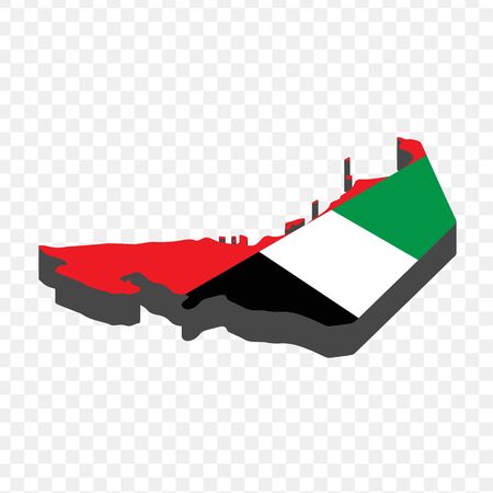 Map United Arab Emirates isometric concept. 3d flat illustration of Map UAE.のイラスト素材