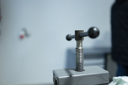 Precision tool setup in a modern workshop showcases craftsmanship and innovationの写真素材