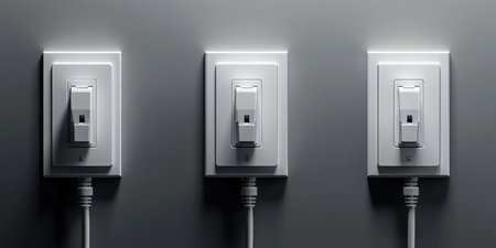 Freshly installed electrical outlets bring a sleek modernity to the room, blending seamlessly with the minimalist design. They offer both practicality and a refined aesthetic appeal.の素材