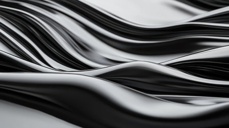 The captivating surface of smooth liquid metal undulates in graceful curves, reflecting light in a dynamic dance. This striking visual draws the eye with its shiny, fluid movement and organic shapes.の素材
