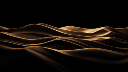 Golden grains of sand glisten under warm sunlight, revealing intricate patterns formed by gentle winds. This tranquil landscape invites moments of reflection and peace.の素材