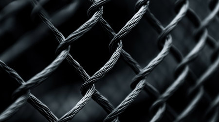 A magnificent close-up reveals the complex weave of synthetic mesh, highlighting the interplay of light and shadows. The tight patterns create a captivating visual depth that intrigues the viewer.の素材