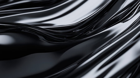 A close-up view reveals a smooth surface of liquid metal that glistens softly, showcasing flowing patterns and reflections. The scene captivates with its shimmering elegance and rich texture.の素材