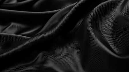 Close-up view captures the elegance of a carbon fiber surface, showcasing smooth curves and subtle gloss. The interplay of light enhances its depth, revealing a captivating pattern.の素材