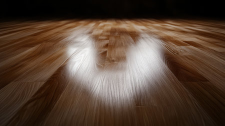 The smooth texture of the polished wood captures soft light, creating subtle reflections that enhance the warmth and elegance of the room. An inviting space perfect for relaxation or creativity.の素材