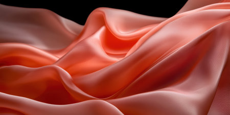 Soft folds of silk create a mesmerizing display, flowing and shifting as if caught in an invisible breeze. This delicate fabric reflects light, showcasing a vivid interplay of hues in quiet elegance.の素材