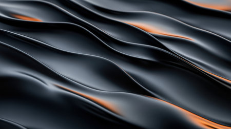 A smooth liquid metal surface ripples gently, reflecting warm hues in intricate patterns. Soft waves undulate, capturing the blend of light and shadow in an artistic display of texture.の素材