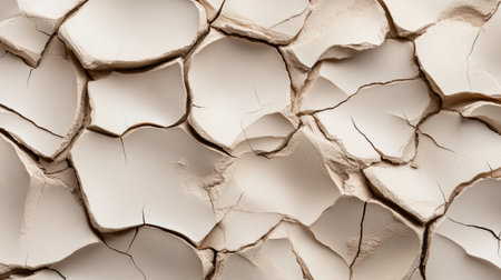 Close examination of cracked dry earth showcases intricate textures formed by sunlight and lack of moisture. Each fissure tells a story of resilience and the impact of the environment on soil health.の素材