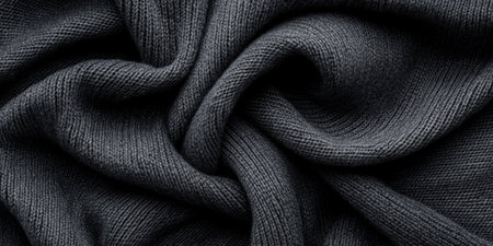 This macro shot showcases the unique texture of denim fabric, revealing its woven details and richness. The interplay of shadows and highlights adds depth and character to the textile.の素材
