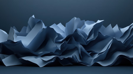 Bold and striking, a blue geometric sculpture emerges from an elegant blue background, blending creativity with contemporary art styles. A visual feast for design enthusiasts and art lovers alike.の素材
