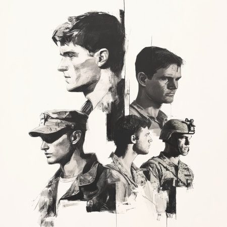 This artistic collage celebrates the dedication and sacrifice of soldiers across time. Faces of enlisted men showcase the evolving spirit of service and commitment to protecting freedom.の素材