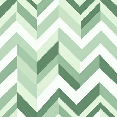A seamless background features a mint green chevron pattern with soft pastel colors.の素材