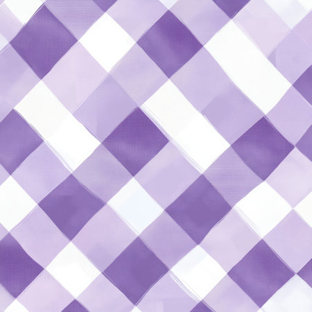 Delicate lavender purple gingham pattern creates a seamless backdrop filled with soft pastel tones. This charming design is perfect for a variety of creative projects and delightful merchandise.の素材