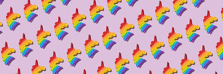 Seamless pattern diagonal banner anti stress popular push pop fidget toyの写真素材