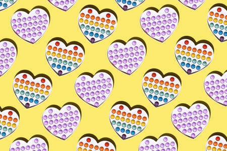 Back to school concept seamless pattern teaching silicone anti-stress pop up simple dimple...