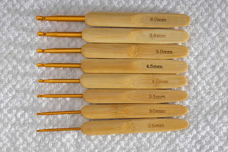 Crochet needles in close upの写真素材
