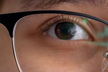 Dirty glasses with selective focus
