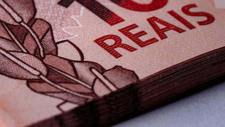 Brazilian paper money of ten reaisの写真素材