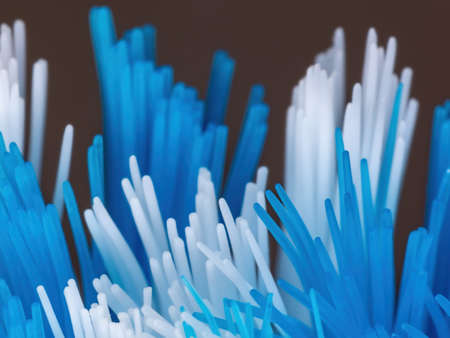 Toothbrush bristles in macro view with selective focusの写真素材