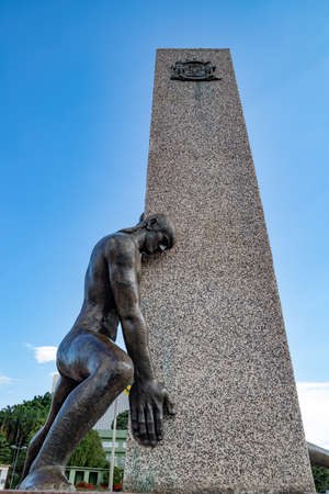 Goiania / Goias / Brazil - 02 01 2019: Monument to the Three Races at Plaza Dr. Pedro Ludovico Teixeiraのeditorial素材