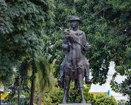 Goiania / Goias / Brazil - 02 01 2019: Monument tribute to Pedro Ludovico Teixeira in Plaza Dr. Pedro Ludovico Teixeiraのeditorial素材