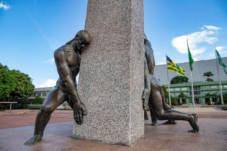 Goiania / Goias / Brazil - 02 01 2019: Monument to the Three Races at Plaza Dr. Pedro Ludovico Teixeiraのeditorial素材