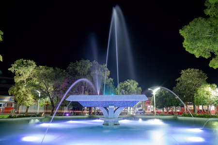 Cassilandia, Mato Grosso do Sul, Brazil - 05 28 2021: Sao Jose Square fountain in the center of Cassilandiaのeditorial素材