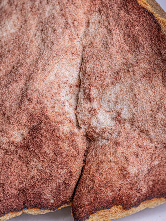 Broken rock of white quartz sandstone with iron oxide