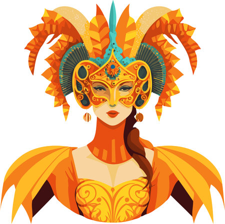 Fictional person in costume at the carnival celebrating the holidayのイラスト素材