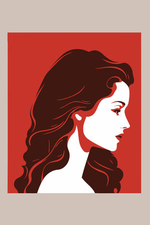 Illustration of adult woman illustrating international women's day with fictional character not based on real modelのイラスト素材